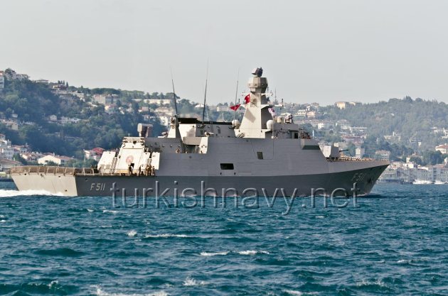 Turkish Milgem class corvette F-511 TCG Heybeliada. The flagship of the BlackSeaFor task force.